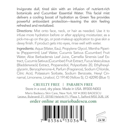 Mario Badescu Facial Spray with Aloe, Herbs and Rose Water for All Skin Types, Face Mist that Hydrates, Rejuvenates & Clarifies