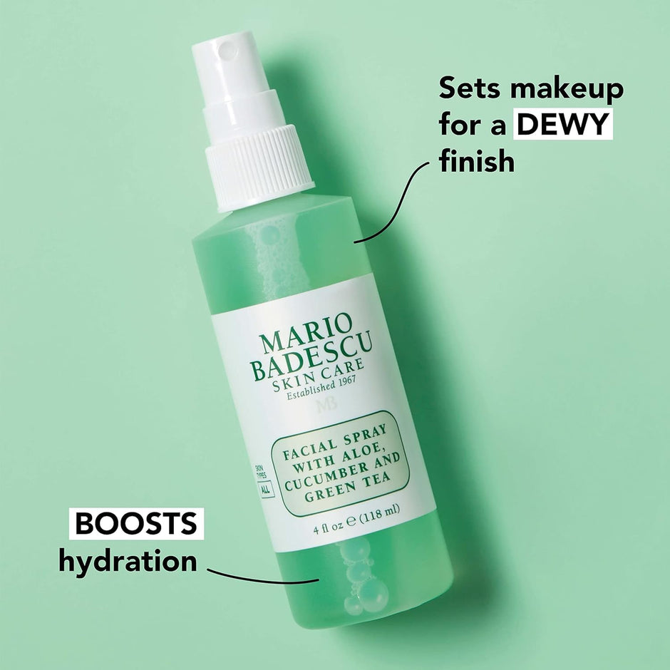 Mario Badescu Facial Spray with Aloe, Herbs and Rose Water for All Skin Types, Face Mist that Hydrates, Rejuvenates & Clarifies