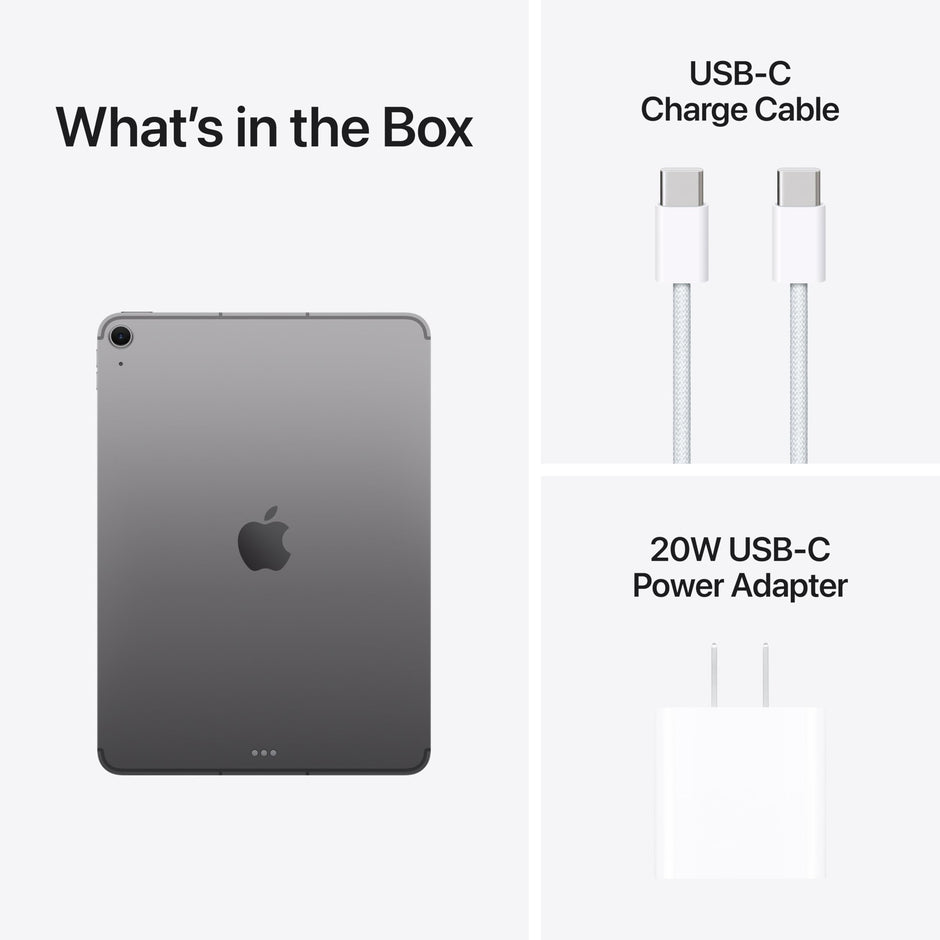 Apple iPad Air 11-inch with M3 chip Built for Apple Intelligence, Liquid Retina Display, 512GB, 12MP Front/Back Camera, Wi-Fi 6E, Touch ID, All-Day Battery Life — Space Gray