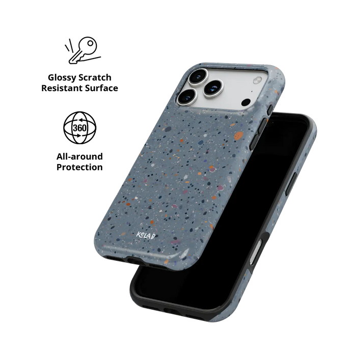 Seaside Drift | Blue Paint Splatter iPhone Case