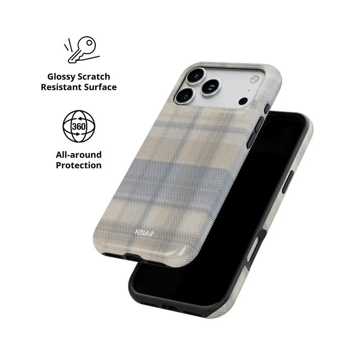 Oatmilk | Beige Flannel Plaid iPhone Case