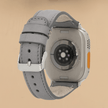 Apple Watch Grey Leather Strap - Boston