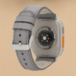 Apple Watch Grey Leather Strap - Boston