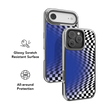 Blue Illusion | Blue Checkered Optical Illusion iPhone Case