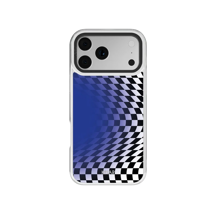 Blue Illusion | Blue Checkered Optical Illusion iPhone Case
