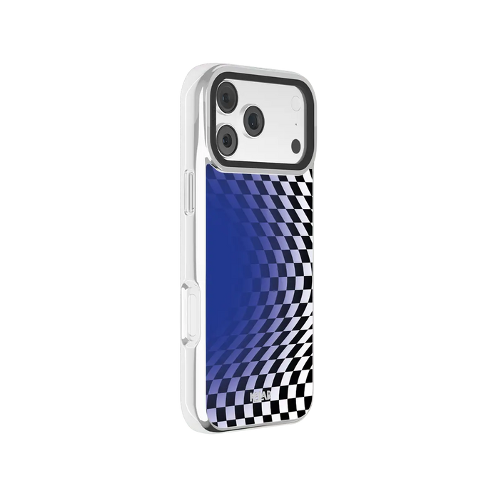 Blue Illusion | Blue Checkered Optical Illusion iPhone Case