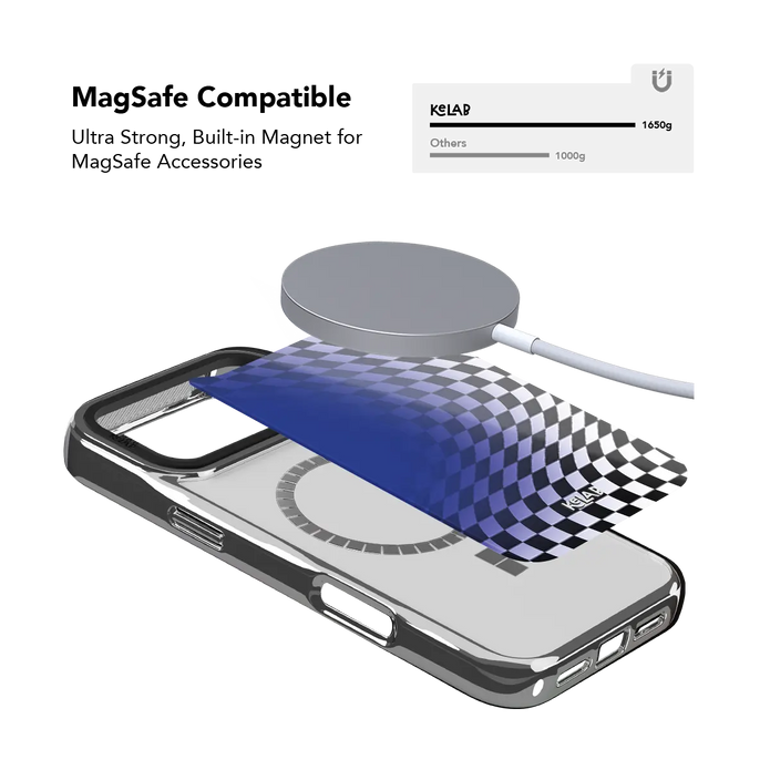 Blue Illusion | Blue Checkered Optical Illusion iPhone Case
