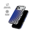 Blue Illusion | Blue Checkered Optical Illusion iPhone Case