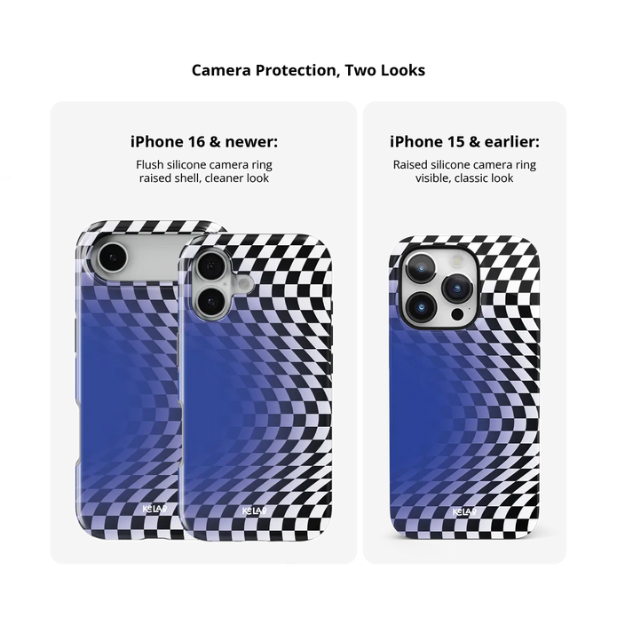 Blue Illusion | Blue Checkered Optical Illusion iPhone Case
