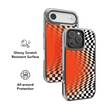 Sunflare | Orange Checkered Optical Illusion iPhone Case