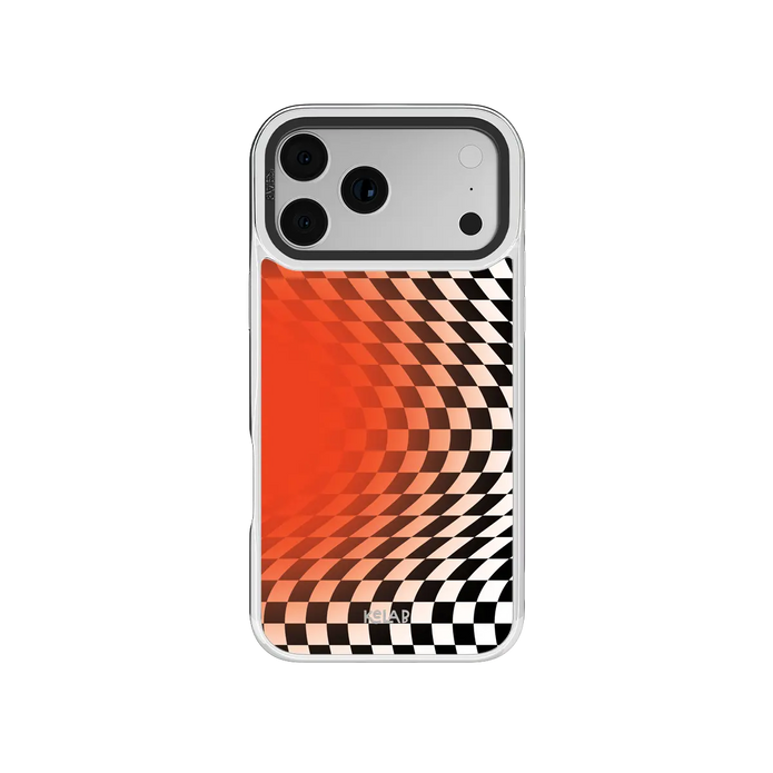 Sunflare | Orange Checkered Optical Illusion iPhone Case