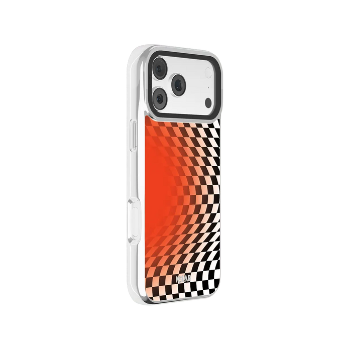 Sunflare | Orange Checkered Optical Illusion iPhone Case