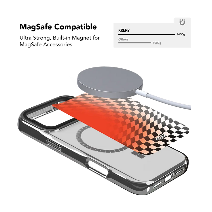 Sunflare | Orange Checkered Optical Illusion iPhone Case