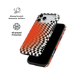 Sunflare | Orange Checkered Optical Illusion iPhone Case