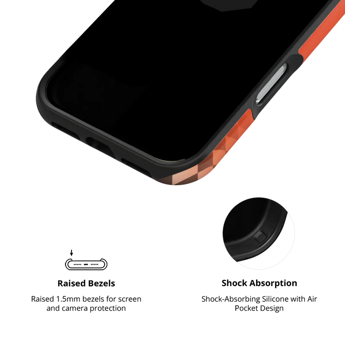 Sunflare | Orange Checkered Optical Illusion iPhone Case