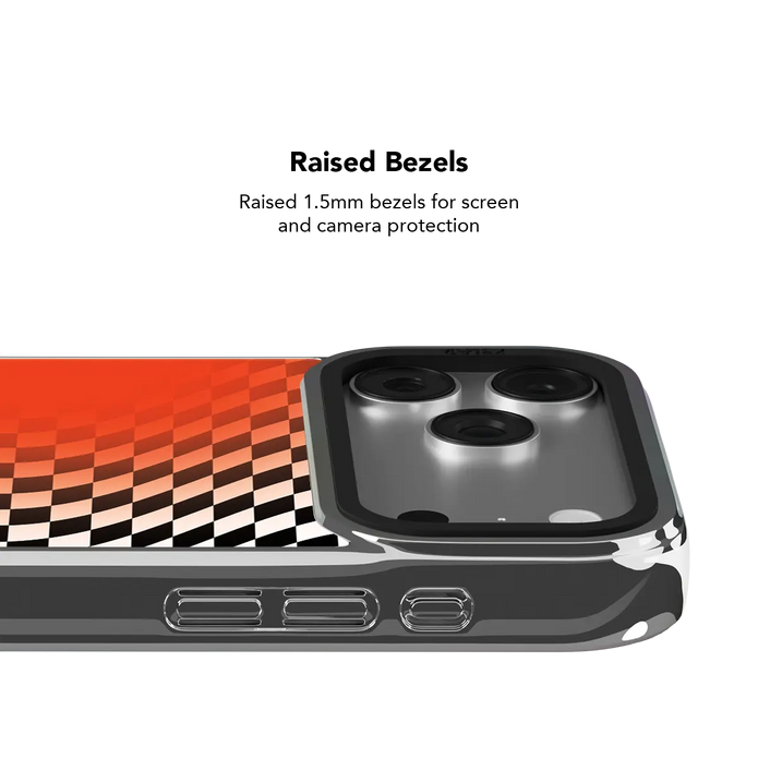 Sunflare | Orange Checkered Optical Illusion iPhone Case