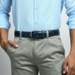 Eclipse Blue Leather Belt