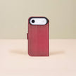 Premium Leather iPhone Air Wallet Case – Red - Austin
