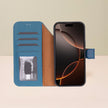 Leather iPhone 17 Pro Max Wallet Case – Blue - Austin