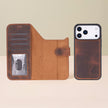 Leather iPhone 17 Pro Max Wallet Case – Brown - Austin