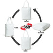 White Leather Shoulder Tote Bag
