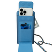 Leather Blue Crossbody Bag Phone Wallet - Columbus