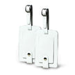 White Leather Luggage Tags Set