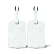 White Leather Luggage Tags Set