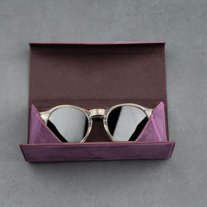 Luxury Leather Sunglasses Case - Purple - Louisville