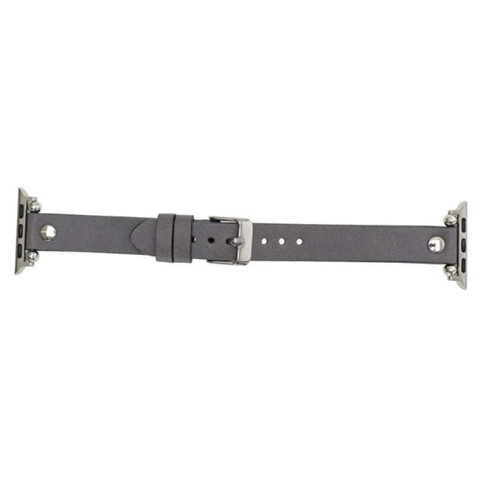 Apple Watch Dark Grey Leather Strap - Detroit