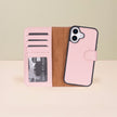 Leathere iPhone 17 Wallet Case – Pink - New York