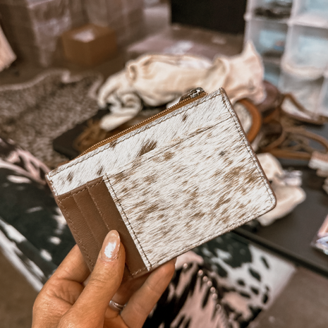 Cowhide Card Holder: Tan