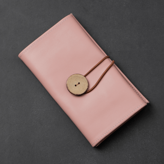 Leather Pink Travel Tech Organizer - Riverside