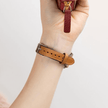 Classic Caramel Brown Leather Apple Watch Band - Dallas