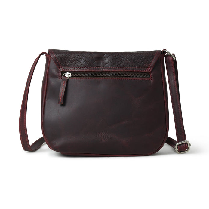 The Croco Satchel- Cherry Red