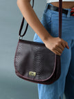 The Croco Satchel- Cherry Red