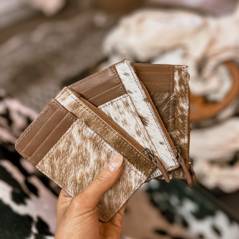 Cowhide Card Holder: Tan