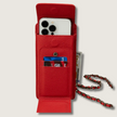 Leather Red Crossbody Bag Phone Wallet - Columbus