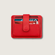 Leather Card Holder Wallet with ID Window - Red - Miami