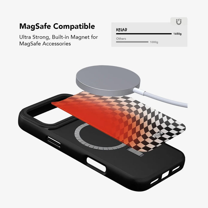 Sunflare | Orange Checkered Optical Illusion iPhone Case