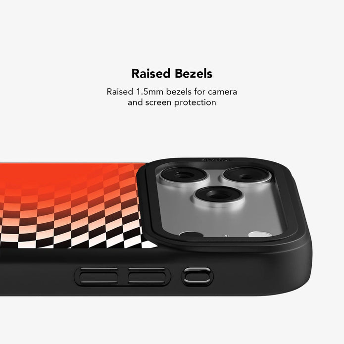 Sunflare | Orange Checkered Optical Illusion iPhone Case