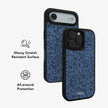 Deep Sea Static | Dark Blue Marble iPhone Case