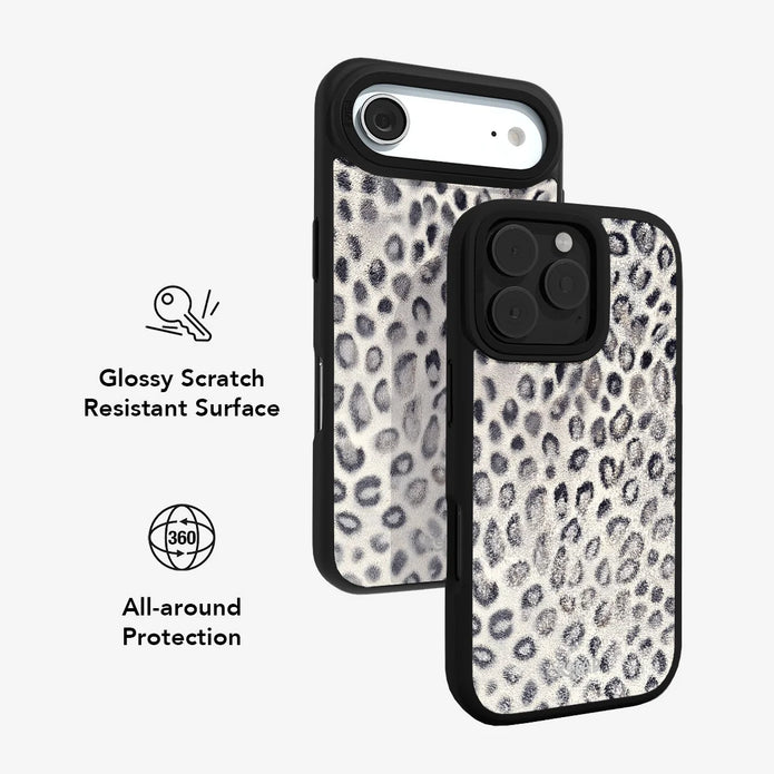 Platinum Predator | Black & White Cheetah Print iPhone Case