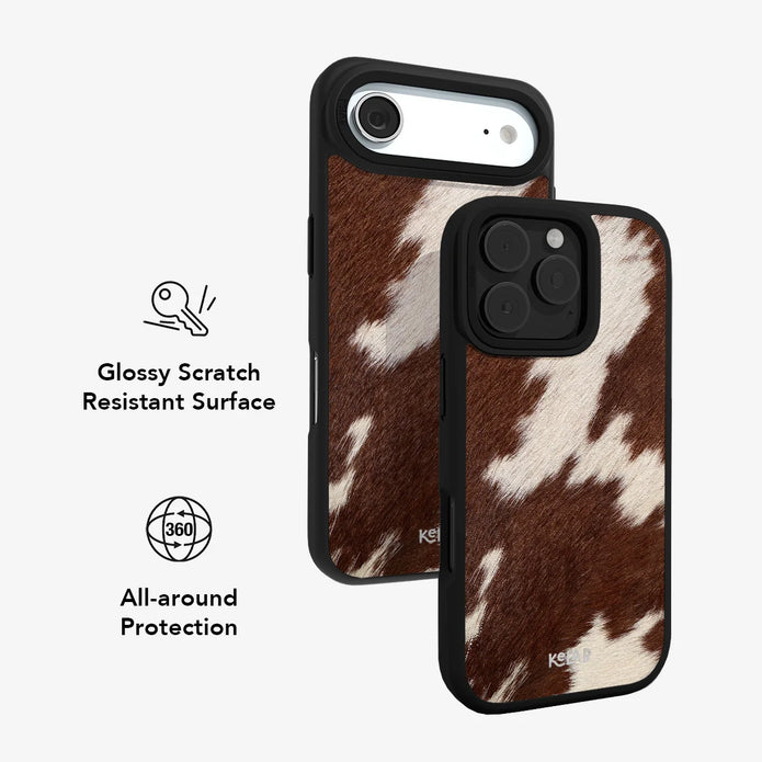 Rodeo Drive | Brown & White Cow Print iPhone Case