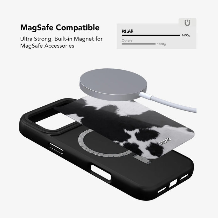 Cow Bell | Black & White Cow Print iPhone Case