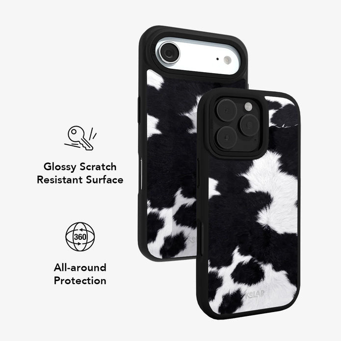 Cow Bell | Black & White Cow Print iPhone Case