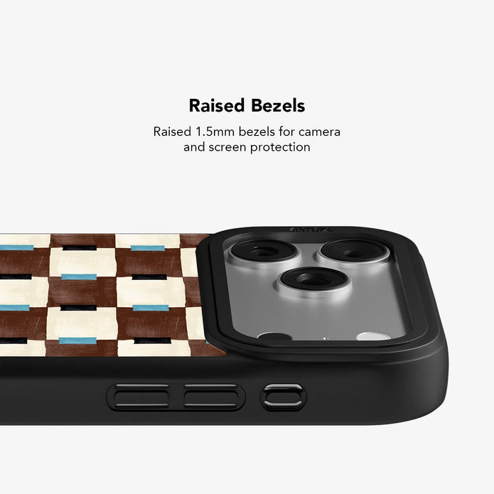 Cerulean Check | Blue & Brown Checkered iPhone Case