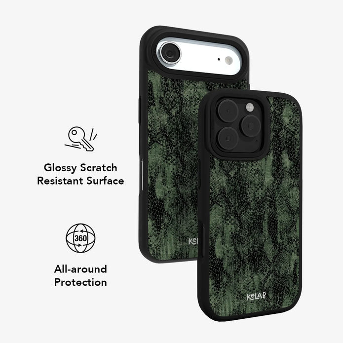 Emerald Python | Olive Green Snake Print iPhone Case