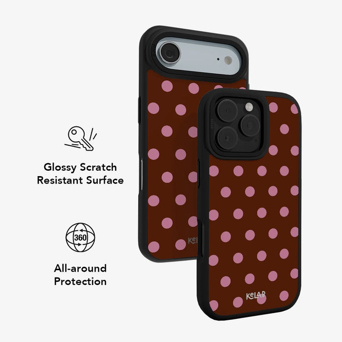 Velvet Pop | Burgundy Polka Dot iPhone Case