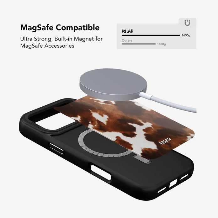 Milk & Mahogany | Brown & Cream Cow Print iPhone Case